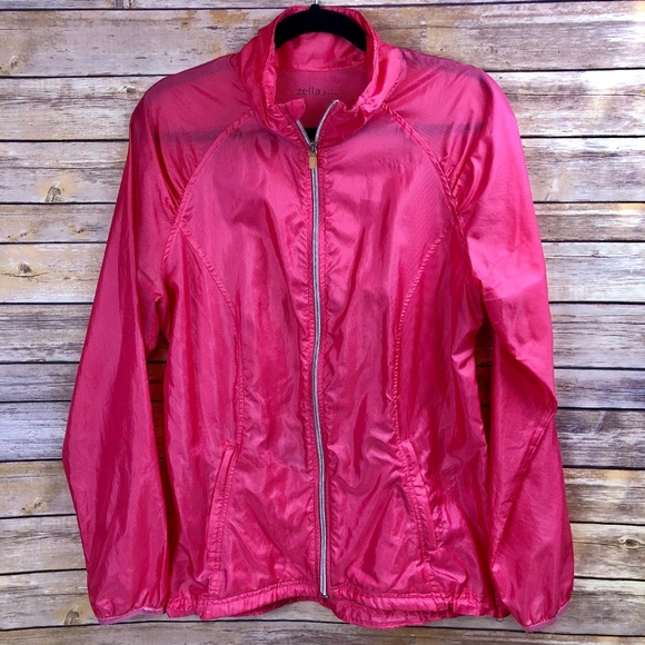 Zella Jackets & Coats Zella Neon Pink Running Windbreaker Jacket Poshmark